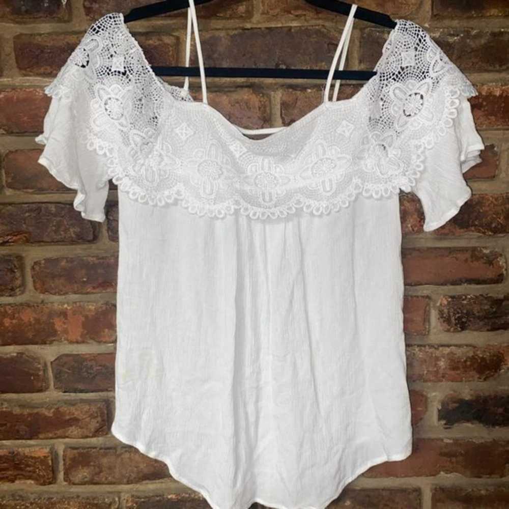 Other Charlotte Russe White Crochet Lace Cold Sho… - image 7