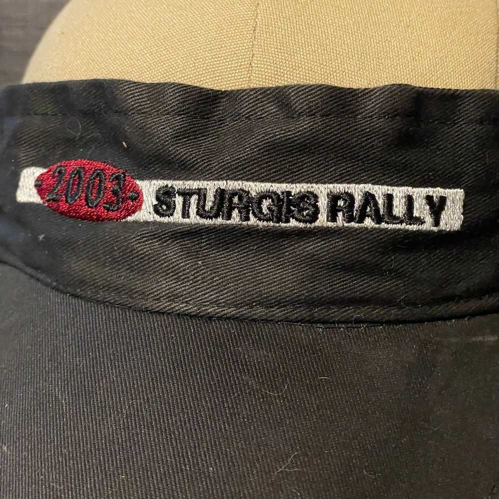 Vintage 2003 Sturgis Rally Black Visor Hat - image 2
