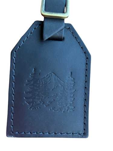 Portland Leather Smooth Black Luggage Tag