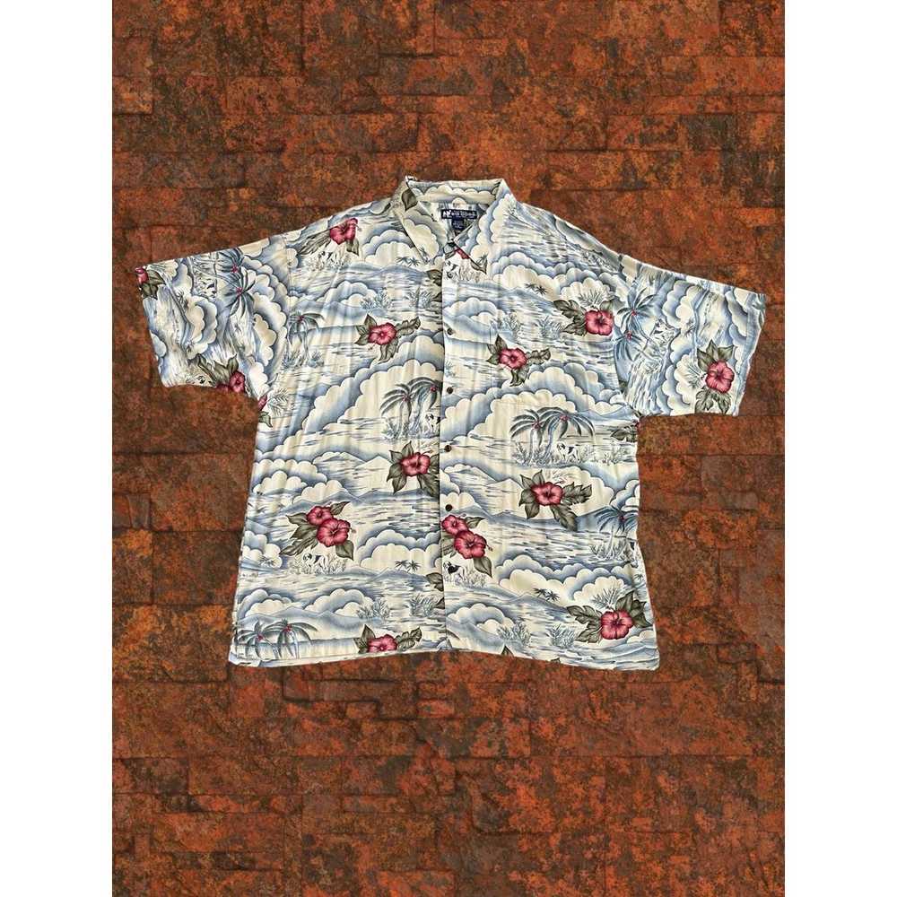 Vintage Big Dog Buttton up casual shirt Hawaiian - image 1