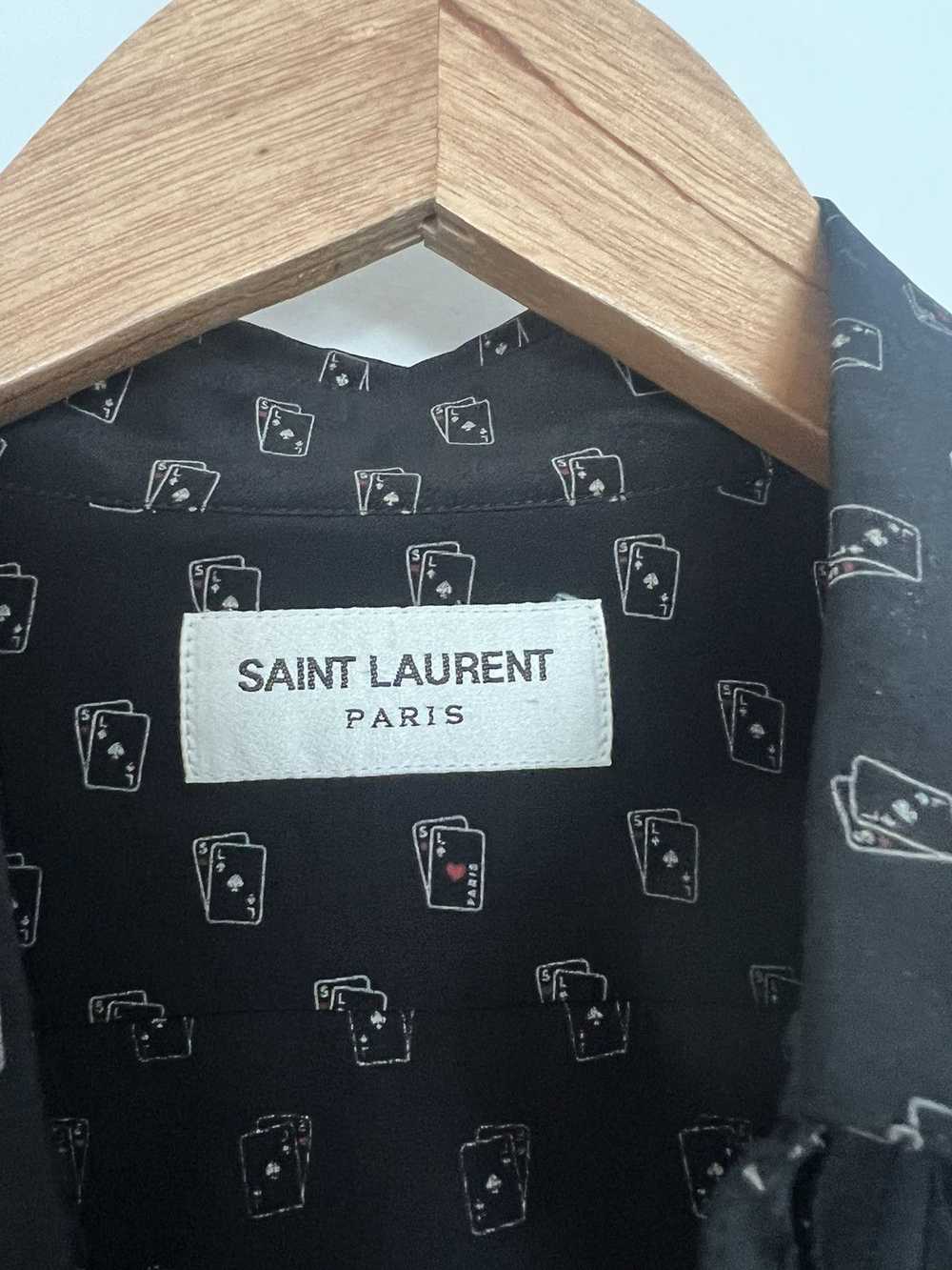 Saint Laurent Paris Silk playing cards shirt - image 4