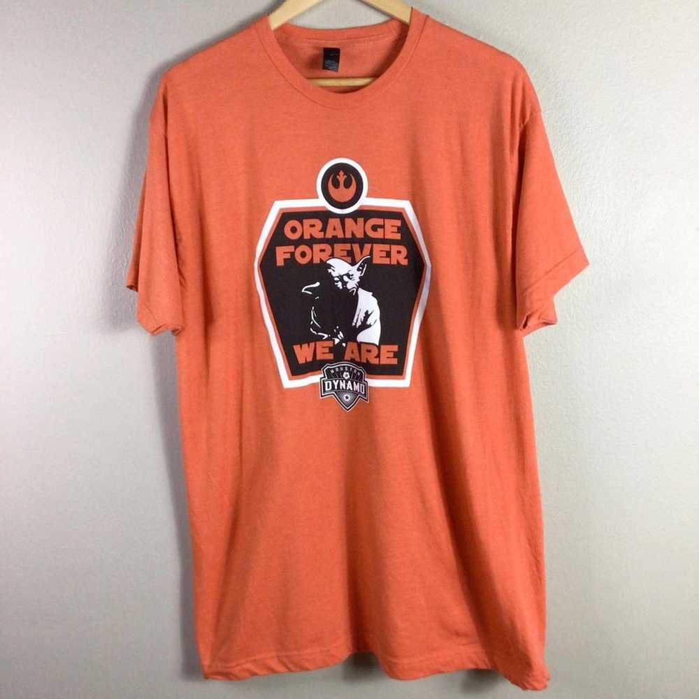 Star Wars Yoda x Houston Dynamo Soccer T Shirt Or… - image 1