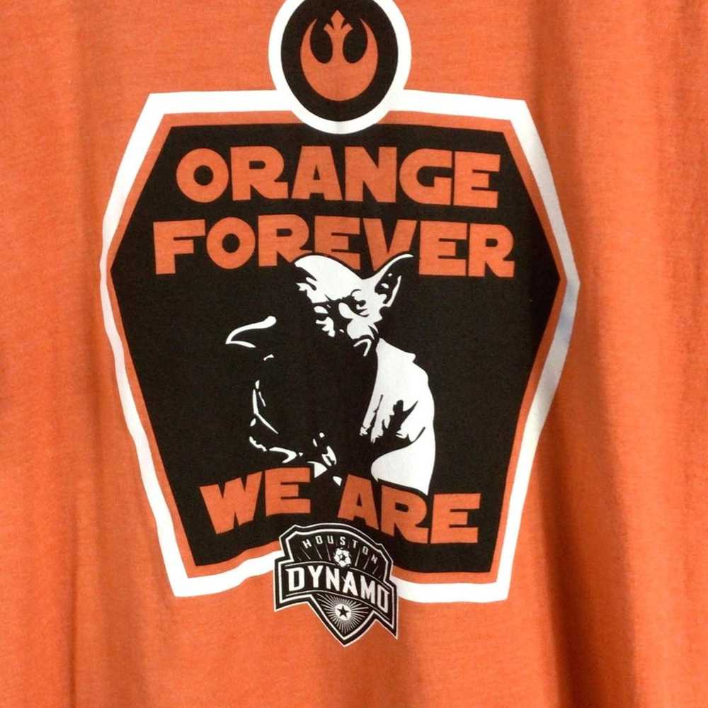 Star Wars Yoda x Houston Dynamo Soccer T Shirt Or… - image 2