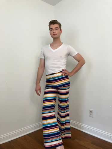 【60's】 vintage Stripe design trousers 60's】 vintage Stripe design trousers
