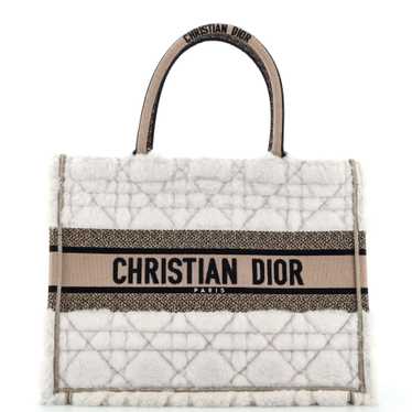 Christian Dior Book Tote Cannage Quilt Shearling M
