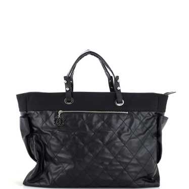 CHANEL Biarritz Pocket Tote Quilted Coated Canvas 