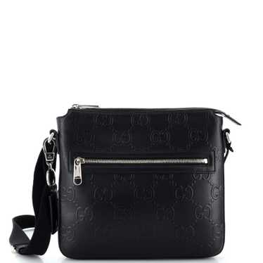 GUCCI Front Zip Messenger GG Embossed Perforated … - image 1