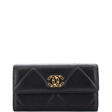 CHANEL 19 Flap Wallet Quilted Lambskin Long