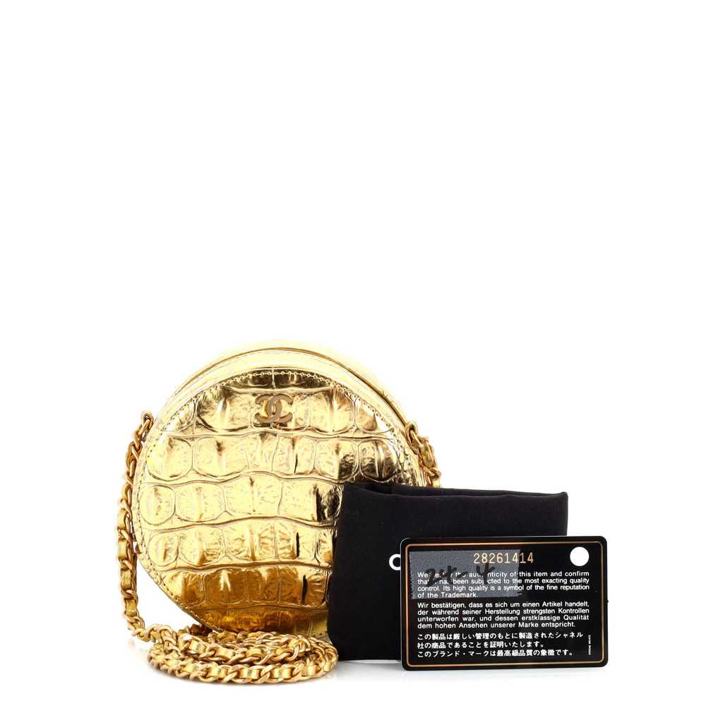 CHANEL Round Clutch with Chain Crocodile Embossed… - image 2