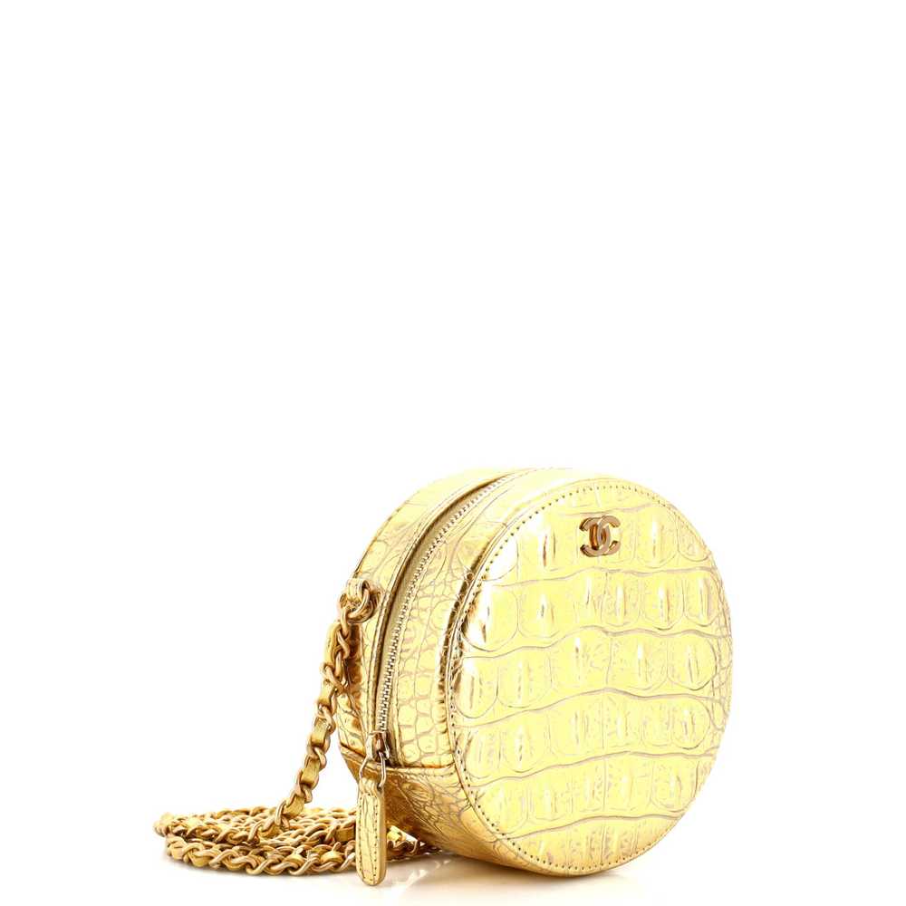 CHANEL Round Clutch with Chain Crocodile Embossed… - image 3