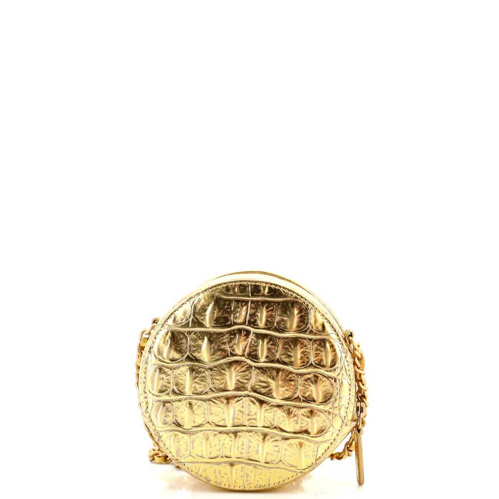 CHANEL Round Clutch with Chain Crocodile Embossed… - image 4