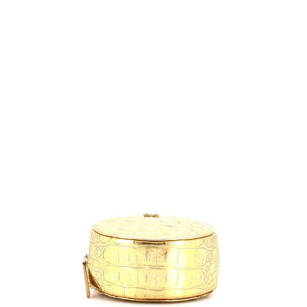 CHANEL Round Clutch with Chain Crocodile Embossed… - image 5