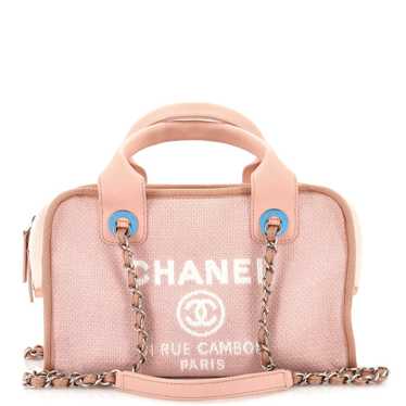 CHANEL Deauville Bowling Bag Canvas Small