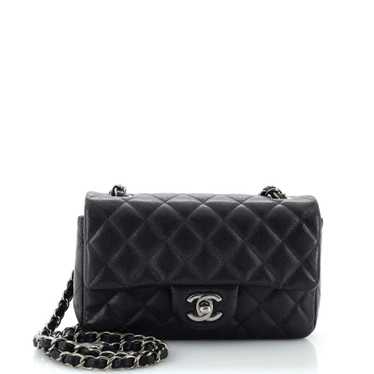 CHANEL Classic Single Flap Bag Quilted Caviar Mini