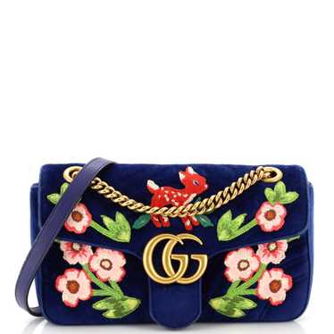 GUCCI GG Marmont Flap Bag Embroidered Matelasse Ve