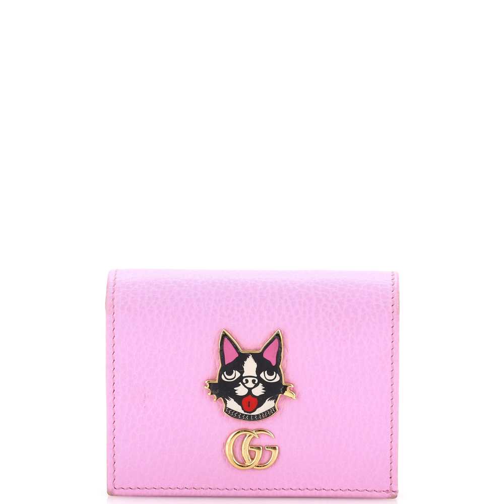 GUCCI GG Marmont Flap Card Case Embellished Leath… - image 1
