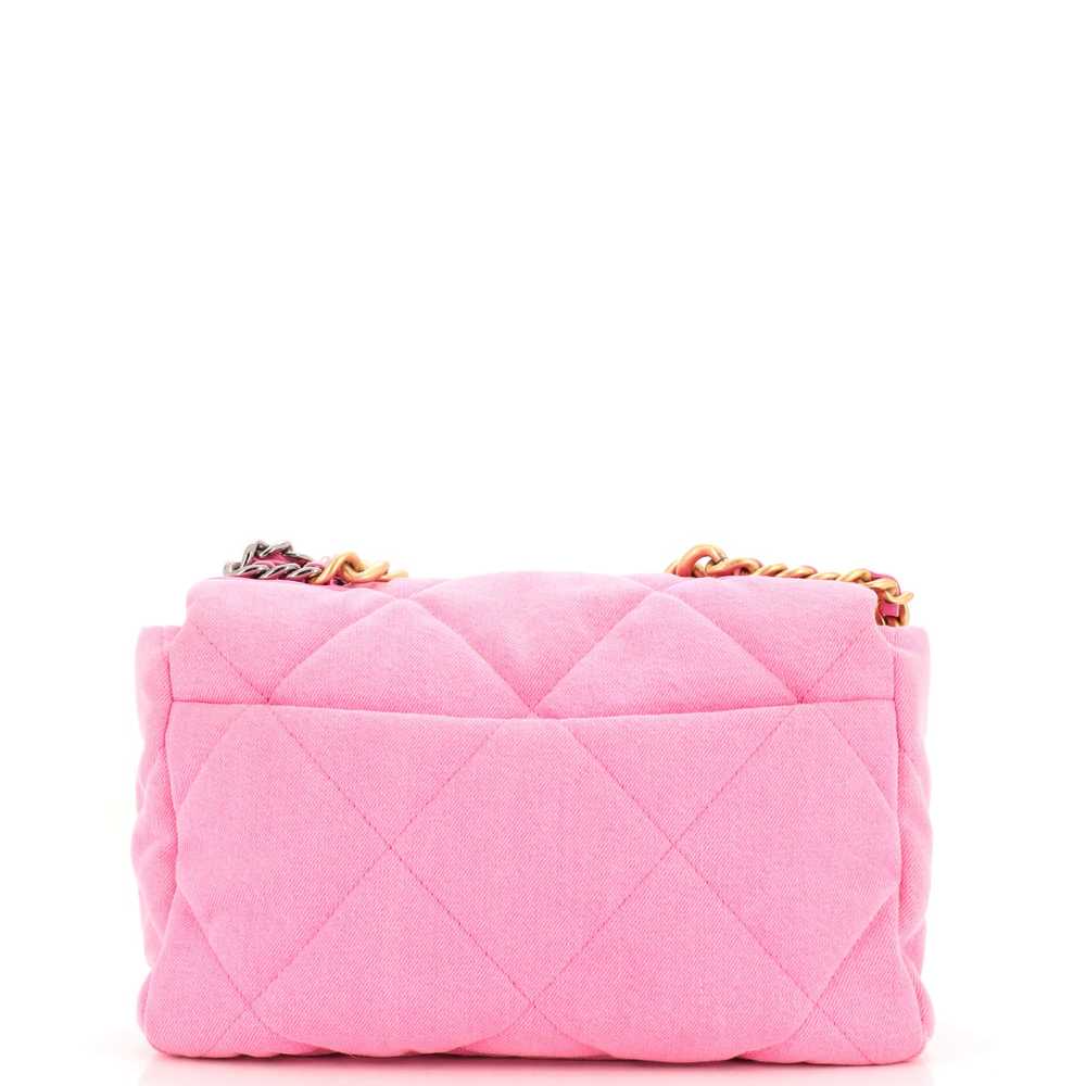 CHANEL 19 Flap Bag Quilted Denim Large - image 3