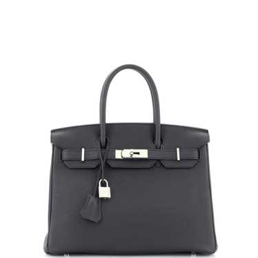 Hermes Birkin Handbag Noir Togo with Palladium Har