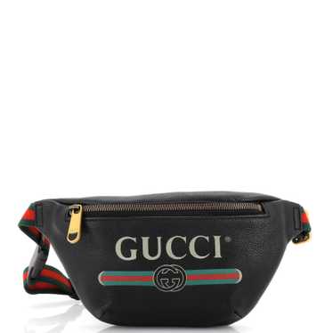 GUCCI Logo Belt Bag Printed Leather Small