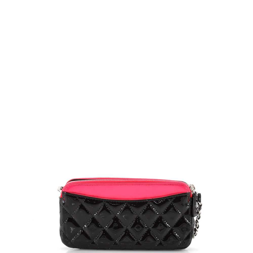 CHANEL Double Zip Clutch with Chain Quilted Patent - image 3