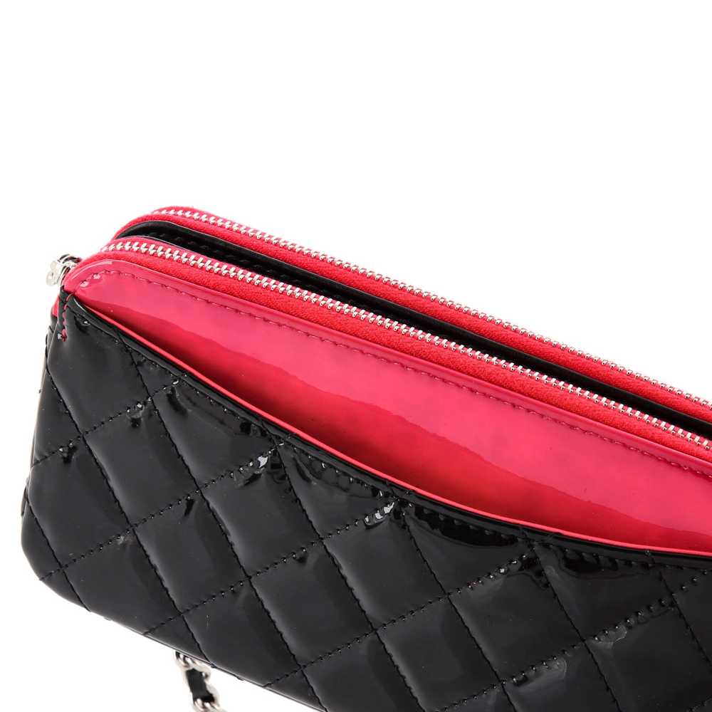 CHANEL Double Zip Clutch with Chain Quilted Patent - image 6