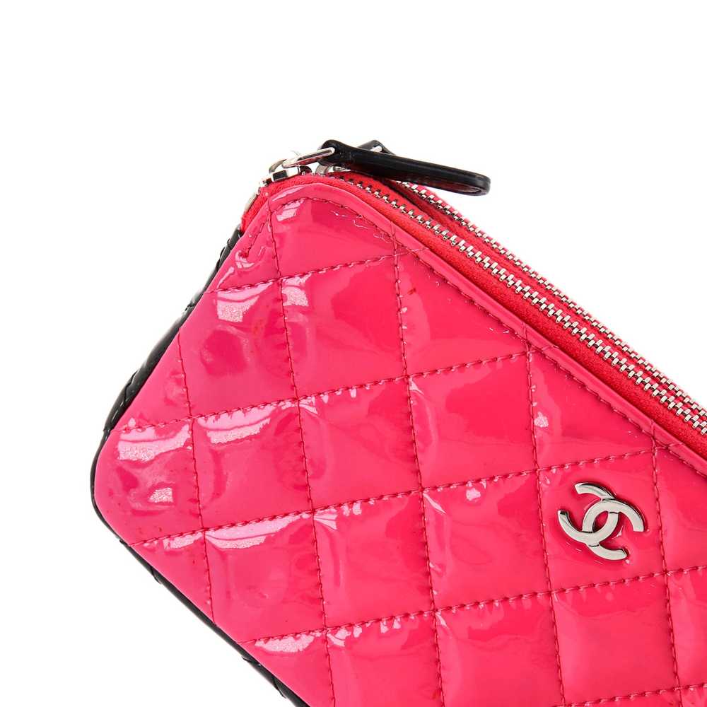 CHANEL Double Zip Clutch with Chain Quilted Patent - image 7