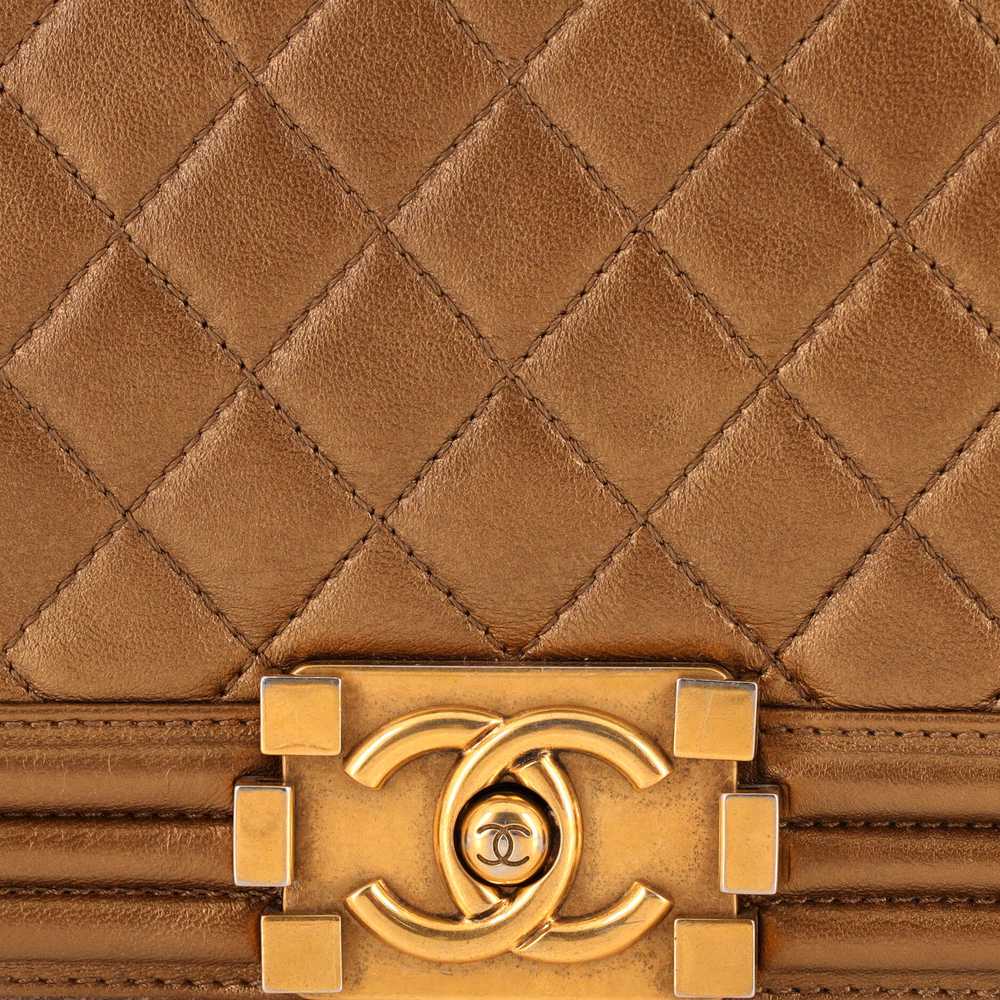 CHANEL Boy Flap Bag Quilted Metallic Calfskin Old… - image 6
