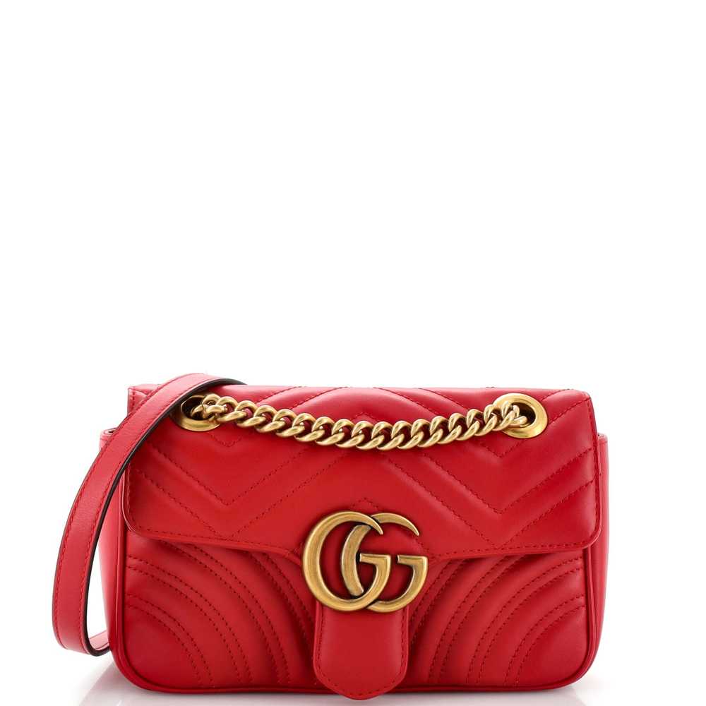 GUCCI GG Marmont Flap Bag Matelasse Leather Mini - image 1