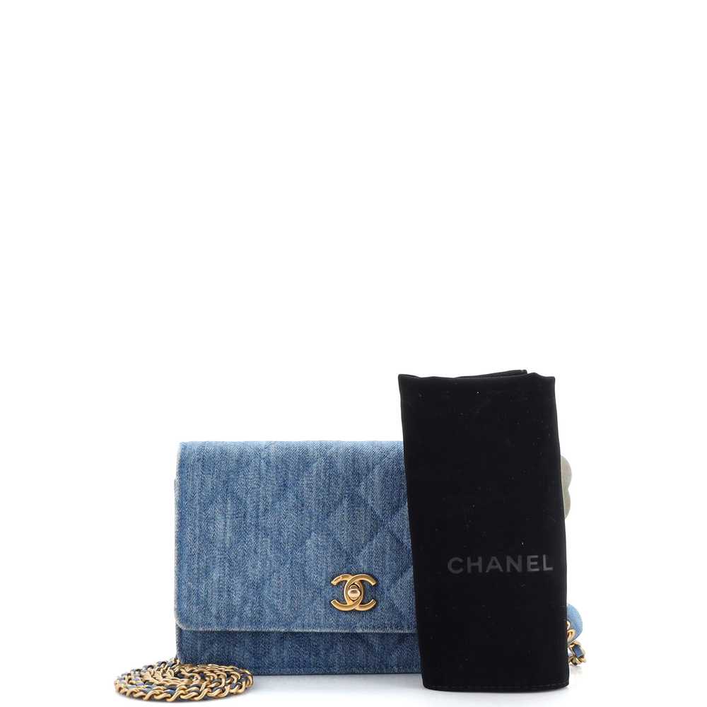 CHANEL Pearl Crush Wallet on Chain Quilted Denim - image 2