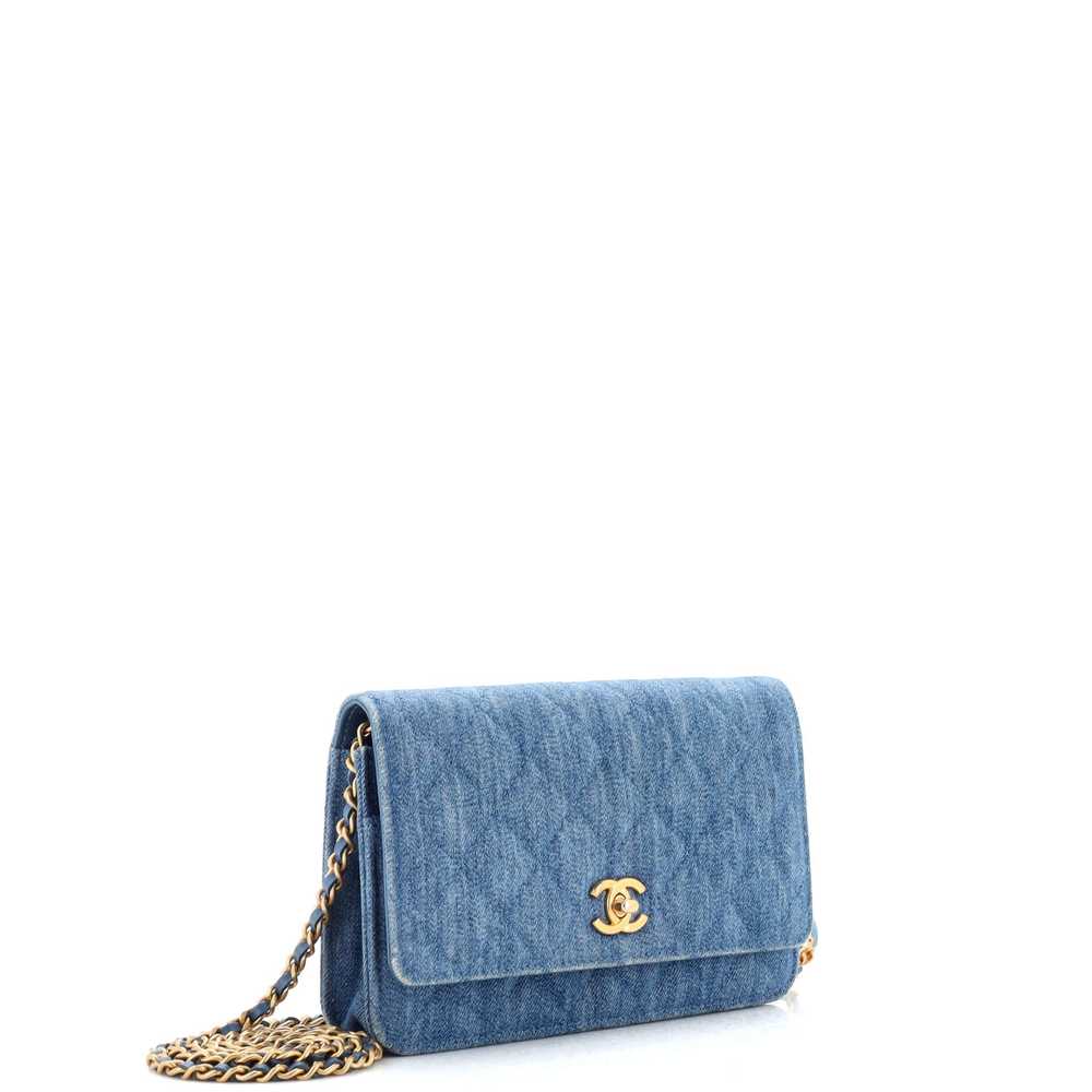 CHANEL Pearl Crush Wallet on Chain Quilted Denim - image 3
