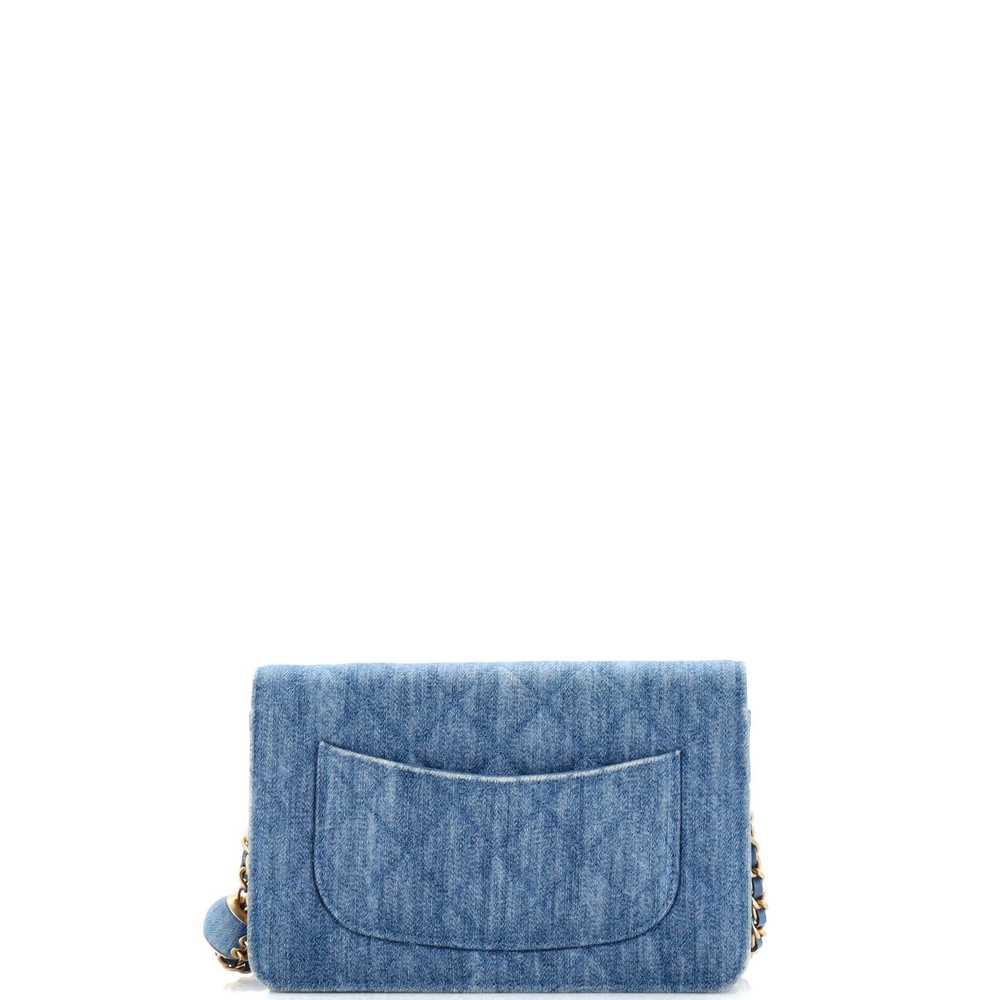 CHANEL Pearl Crush Wallet on Chain Quilted Denim - image 4