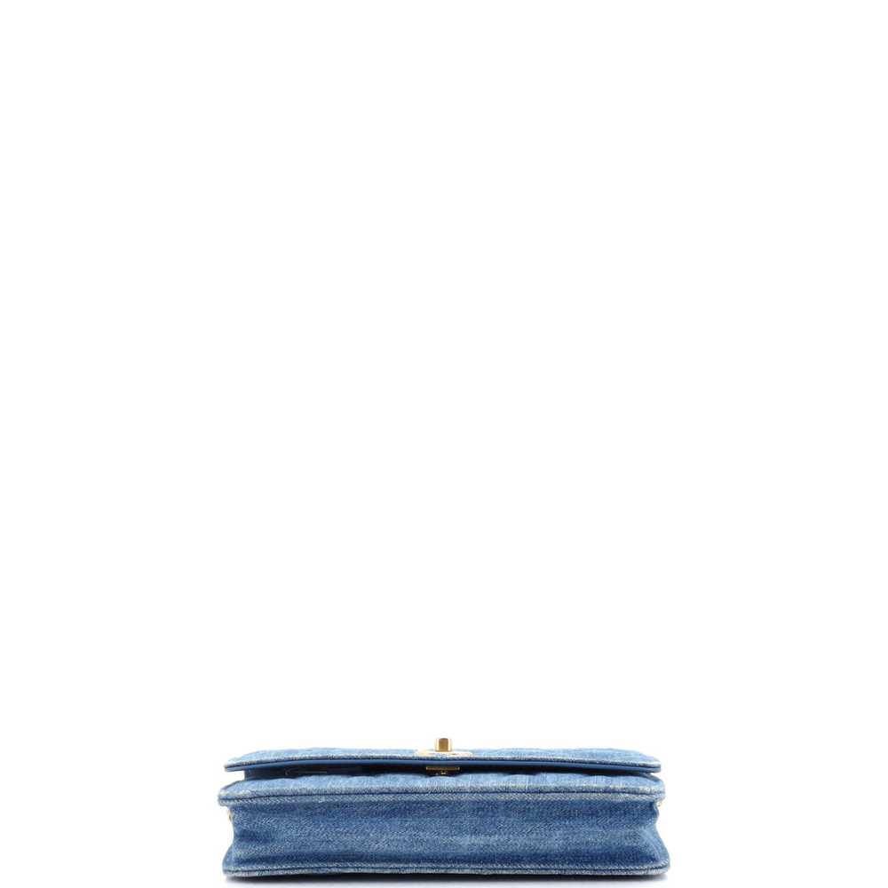 CHANEL Pearl Crush Wallet on Chain Quilted Denim - image 5