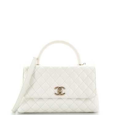 CHANEL Coco Top Handle Bag Quilted Caviar Small