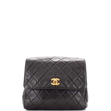 CHANEL Vintage CC Flap Backpack Quilted Lambskin S