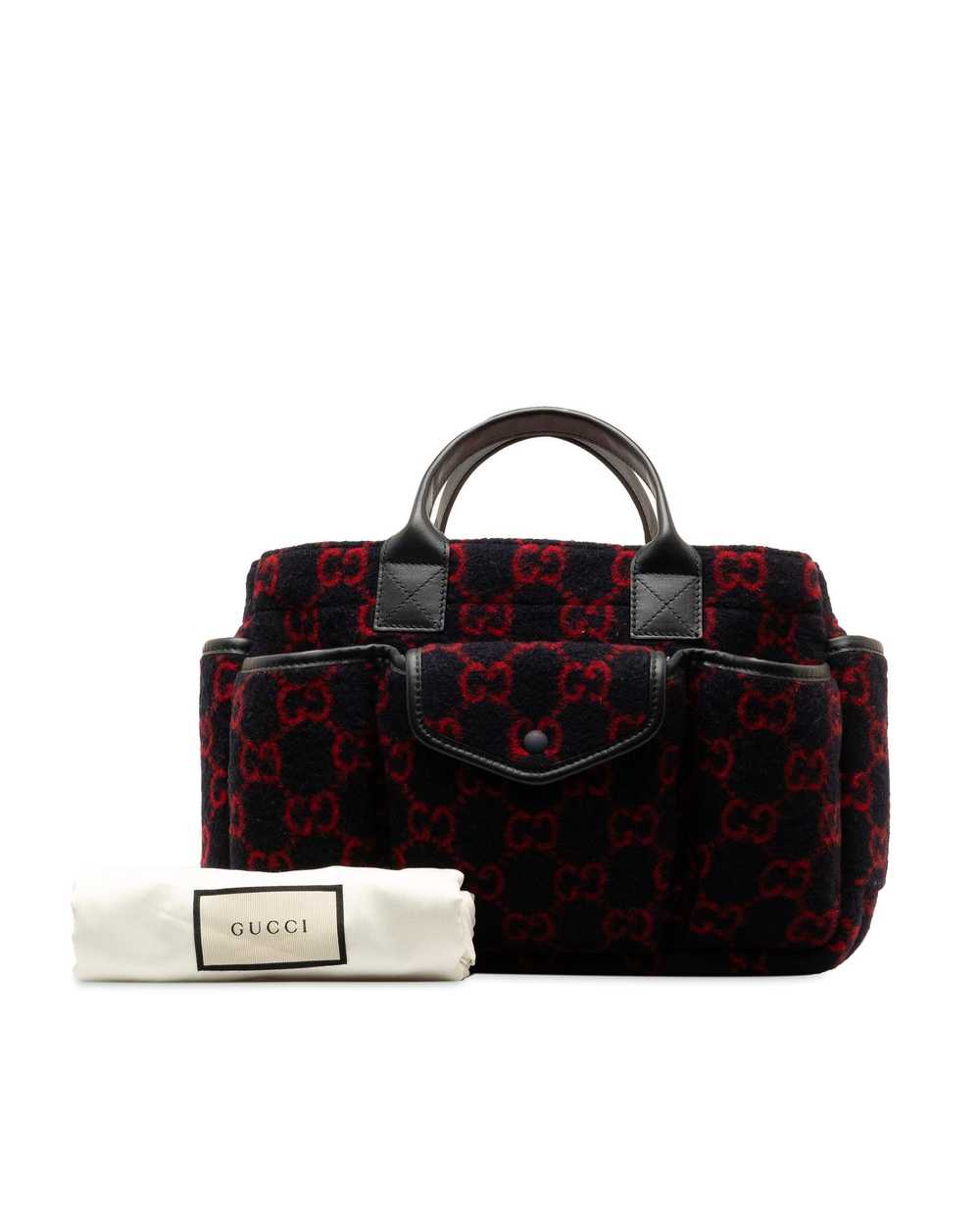 Gucci Wool Pocket Handbag with Leather Trim - image 9