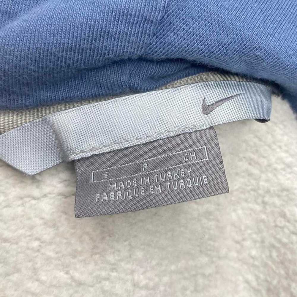 Vintage Grey Nike Spellout Hoodie Blue Accents Fu… - image 3