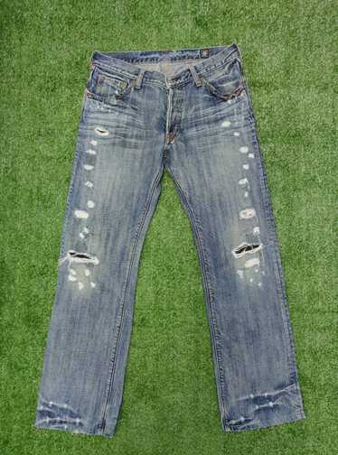 Bartack Jeans Distressed popular Size L Bartack Denim Pants Bartack Button Fly Denim Jeans Size 32/33x30