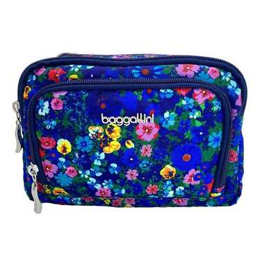 Baggallini Triple Zip Blue Floral Pouch With Fron… - image 1