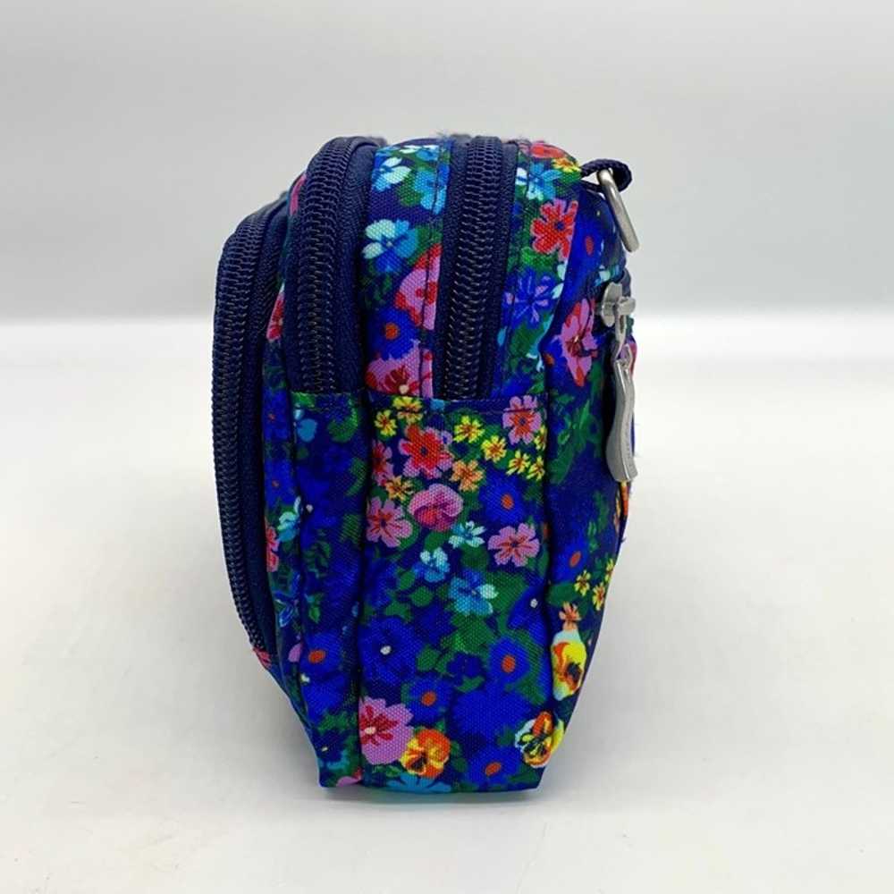 Baggallini Triple Zip Blue Floral Pouch With Fron… - image 3