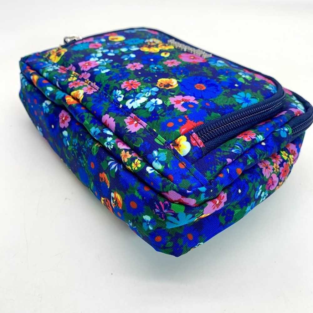 Baggallini Triple Zip Blue Floral Pouch With Fron… - image 6