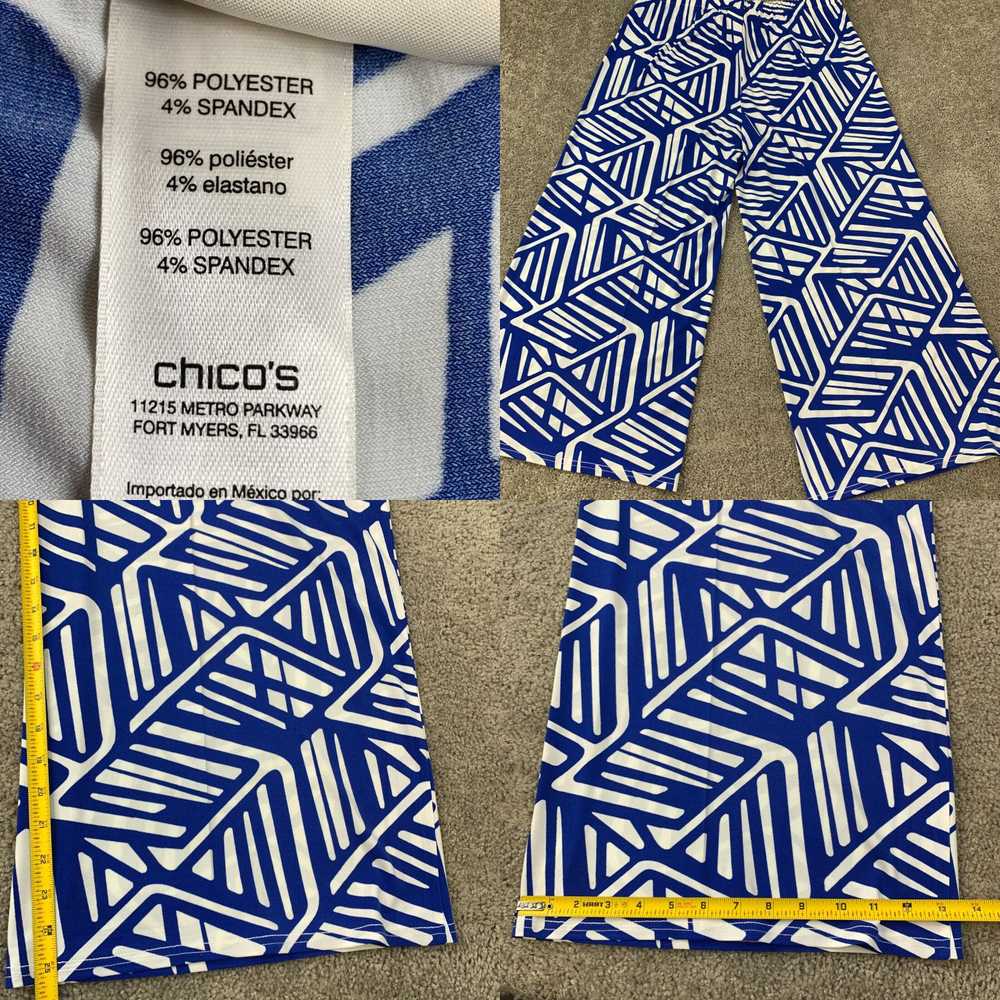 Vintage Chico's Blue White Print Stretch Knit Cro… - image 4