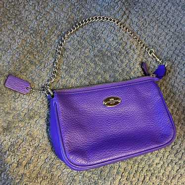 purple Coach wristlet purse