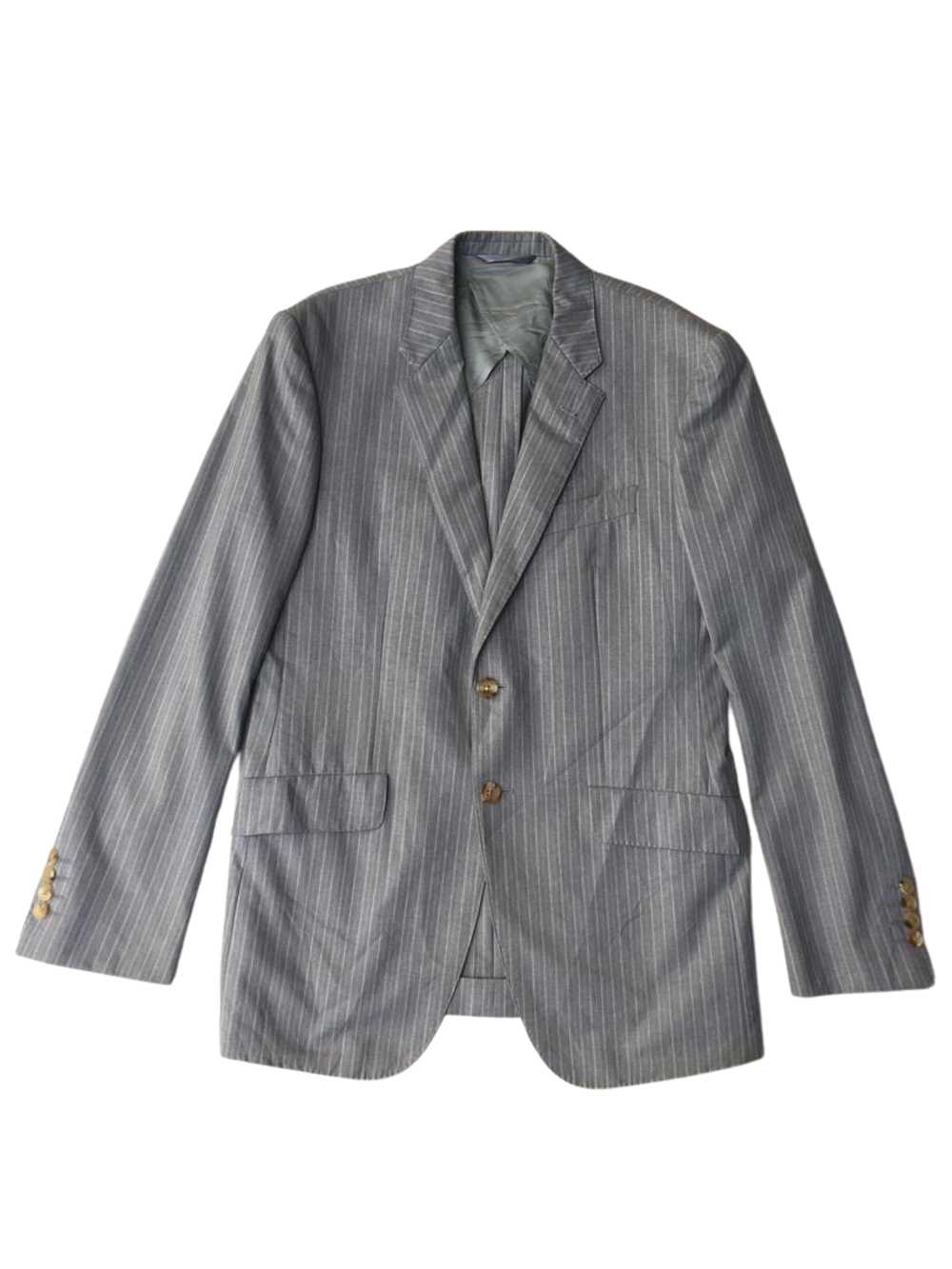 Paul Smith London Gray Stripe Wool Blazer Coat - image 1