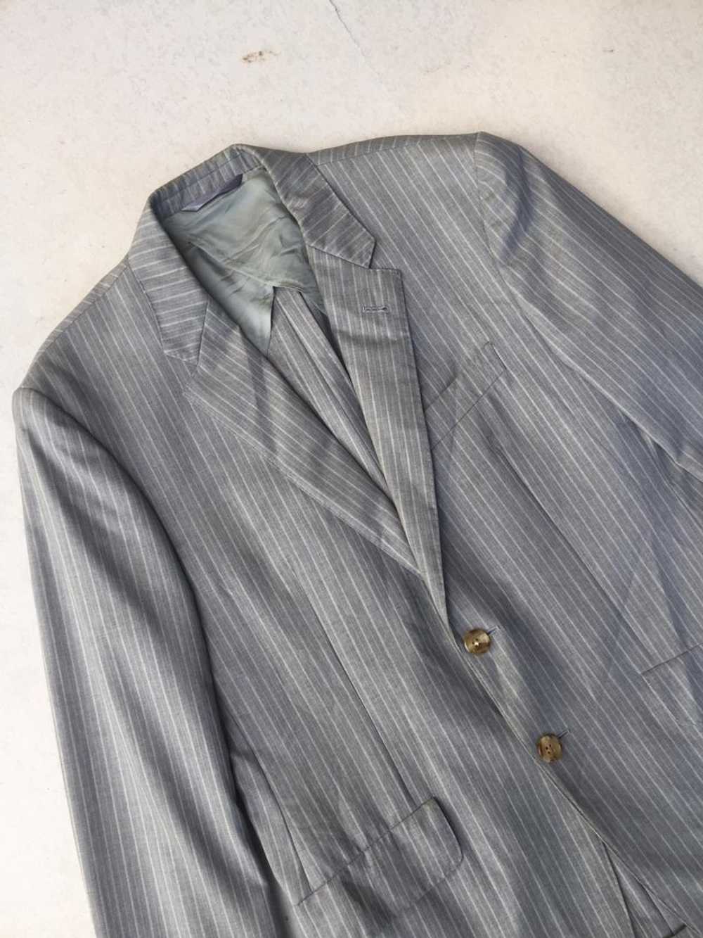 Paul Smith London Gray Stripe Wool Blazer Coat - image 3
