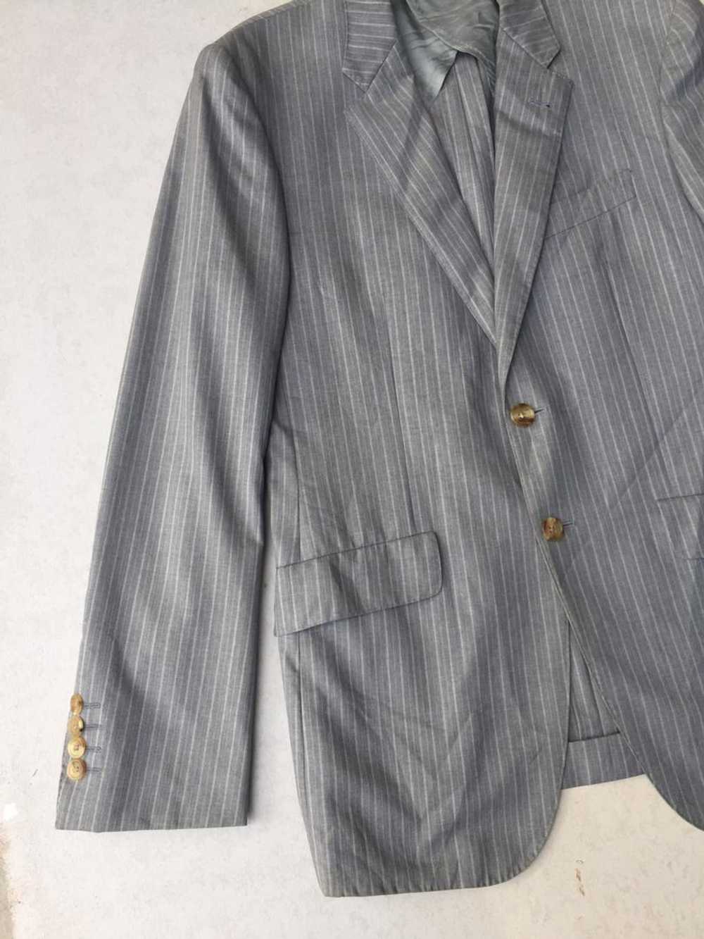 Paul Smith London Gray Stripe Wool Blazer Coat - image 6