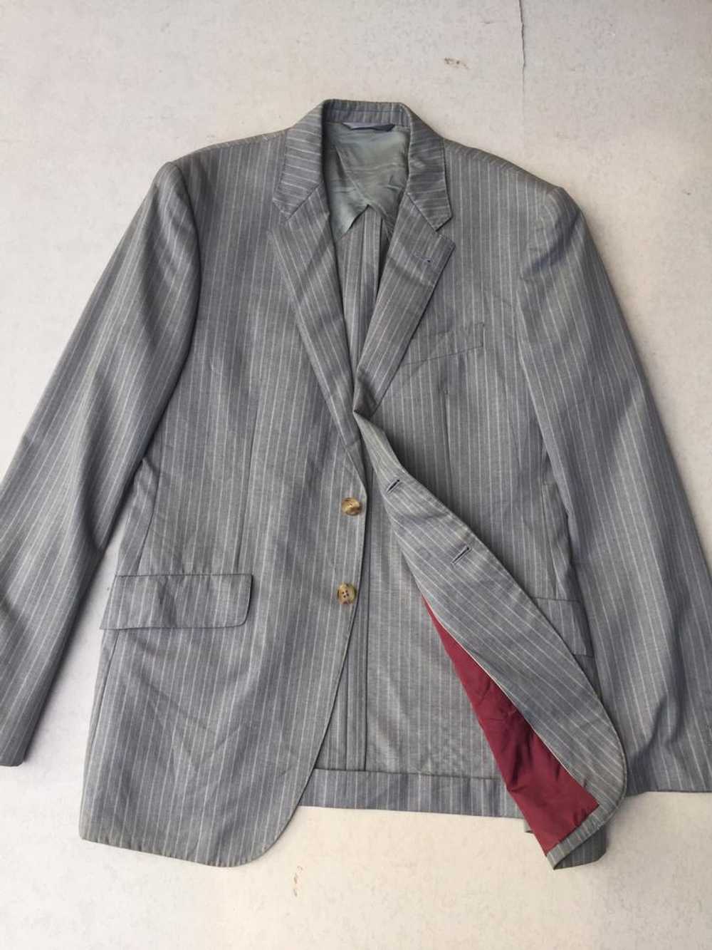 Paul Smith London Gray Stripe Wool Blazer Coat - image 9