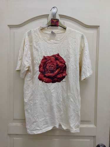 Vintage - Rare Vtg Red Rose Art Tshirt