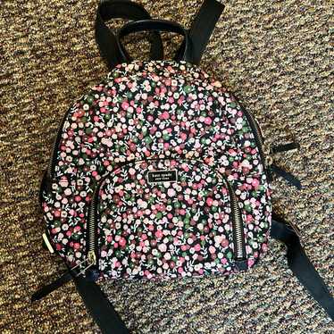 Kate Spade black and pink floral mini backpack