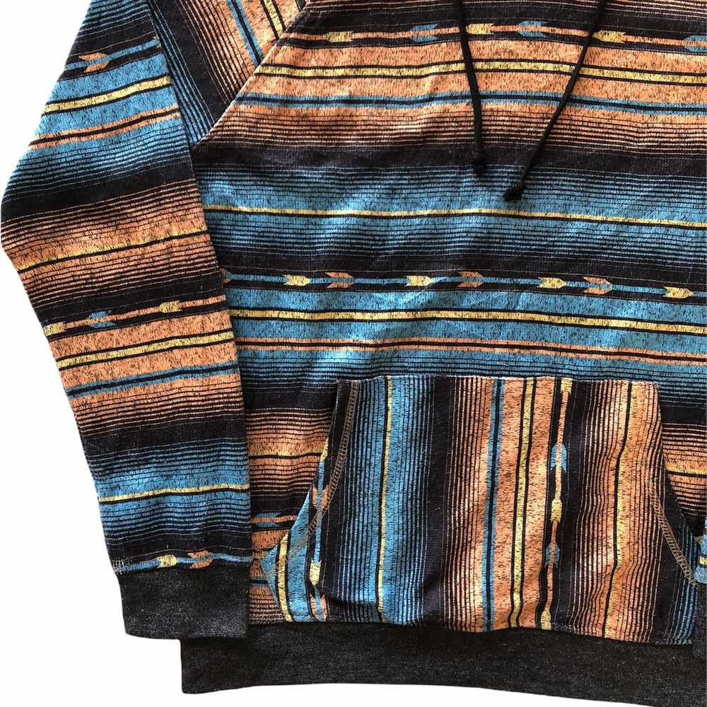 Native - Sweatshirt Hoodie Striped Navajo Turqoui… - image 4