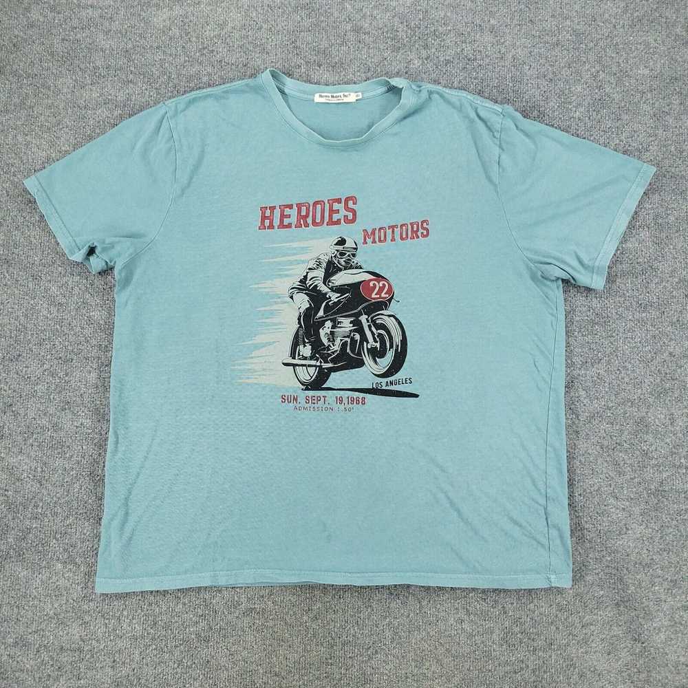 Vintage Heroes Motors Shirt Mens 2XL Blue Los Ang… - image 1